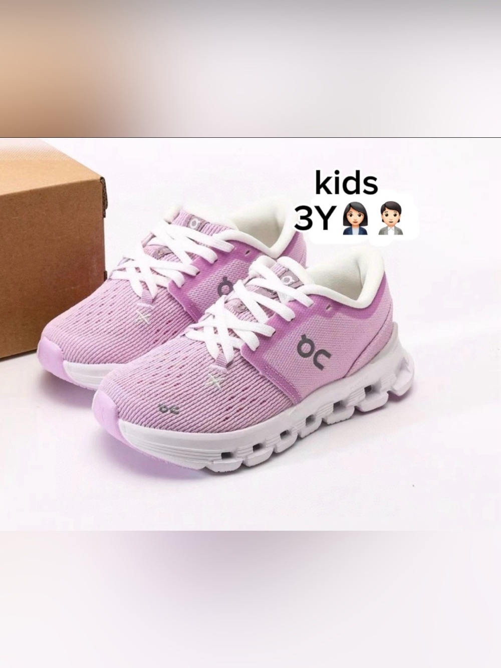 On Running Kids' Cloud X4 purple & white Running Shoes ideals brand wear(3Y)